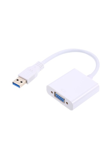 Kangvka Beyaz Usb 3.0'dan Vga'ye Dönüştürücü - Bilgisayar/notebook'dan Monitör/projektöre 1080p Hd Bağlantı, Usb 2.0 Uyumlu