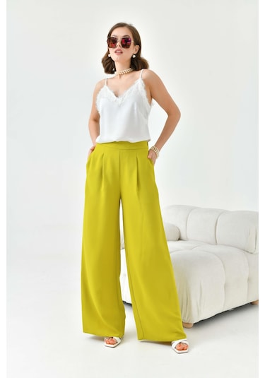 Ftz Women Kadın Lastikli Pantolon Asit 30756-Asit Yeşil