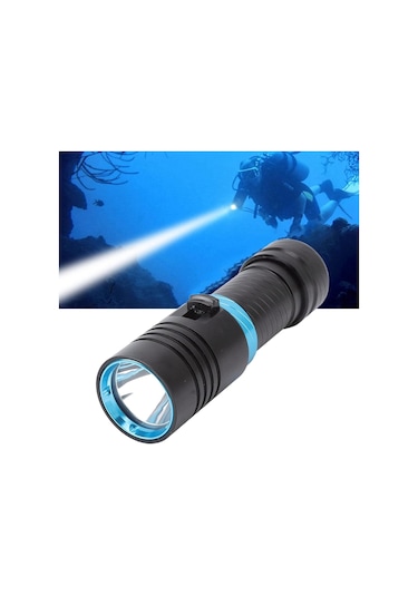 Valkyrie Profesyonel Şarjlı Su Altı Dalış Feneri Metal Kasa Yüksek Aydınlatma Su Geçirmez 2000mah Kutulu