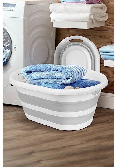 Sarfmall Katlanabilir Silikon Çamaşır Sepeti Akordiyon Katlanır Sepet