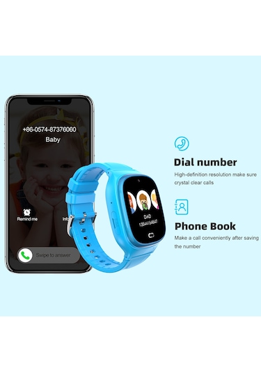 Geeksen Td-45 2g Çocuk Akıllı Telefon Saati Çocuk Sos Çağrı Sesli Sohbet Ip67 Su Geçirmez Nano Sım Kart Yuvası İle Lbs Konum Kamera Saat Silikon Kayış Kız Erkek Oyuncakları Akıllı Saat (İthalatçı Garantili)