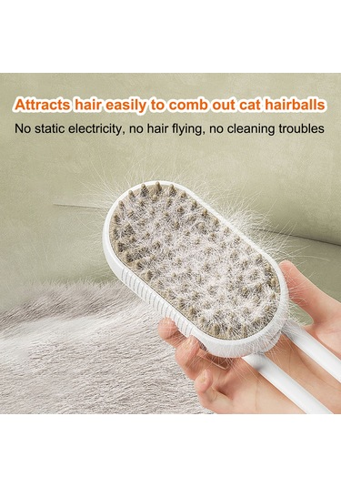 Vkemall Kedi Köpekler İçin 3'ü Bir Arada Usb Uçlu Spreyli Masaj Tarak, Hassas Deri Dostu, Tüy Toplama Ve Temizleme Fonksiyonu, Süt Kahve Rengi