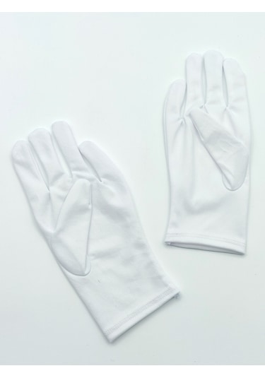 Beyaz Garson Bando Pandomim Gösteri Merasim Eldiveni Beyaz