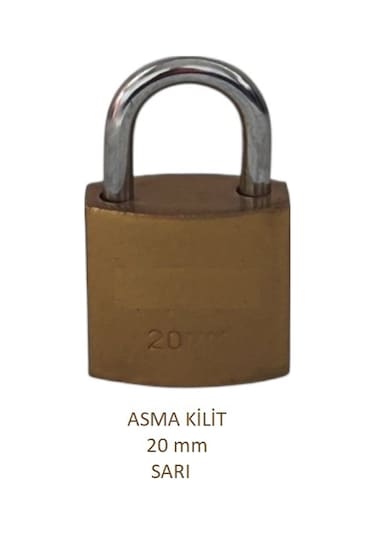 Adilon Asma Kilit, 20 Mm Sarı