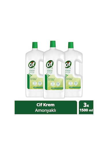 Cif Krem Amonyaklı Yüzey Temizleyici 3 x 1500 ML