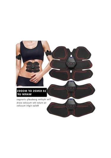 Didadodo Karın Kas Çalıştırıcı Ems Egzersiz Çalışması Güç Fitness Yama Taşınabilir Ev Dijital Ekran Karın Kolu İçin Şarj, Dijital Ekranlı Karın Egzersiz Yaması Siyah