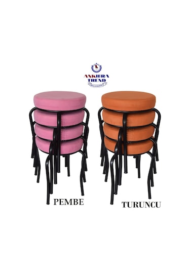 Siyah Ayaklı 4 Adet Mutfak Balkon Taburesi