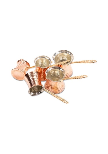 Bakır Sevgim. Bakır Cezve 5 Li Set. Bakır Renk