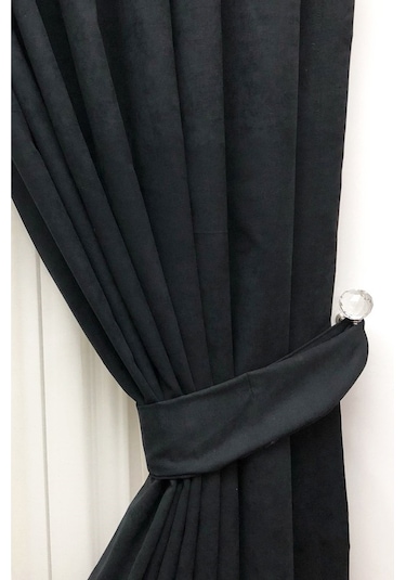 Evdepo Home Deniz Soft Pileli Fon Perde Siyah (486097157) Siyah