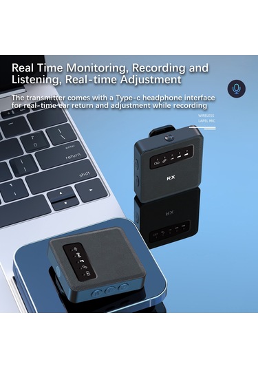 Leezsing "kablosuz Yaka Mikrofonu - 2.4g Bluetooth, Gürültü Önleyici, 15ms Gecikmesiz, 15 Saat Çalışma"