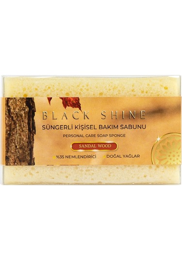 Black Shine Bs Doğal Sandal Ağacı Özlü Süngerli Sabun 100 G
