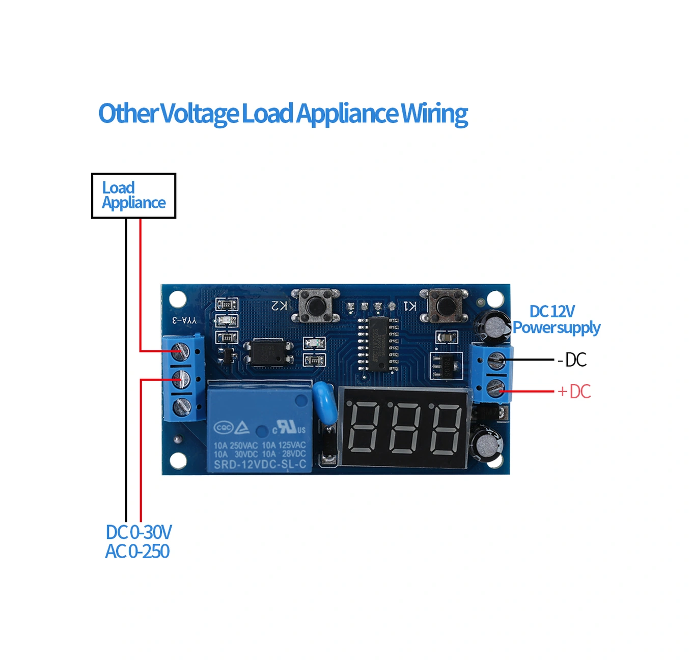 Tenfowee 12v Sürekli Döngüsel Zamanlayıcı Röle Modülü - Açık/kapatma Süresi Ayarlanabilir, Kesinti Anı Belleği, Yüksek Hassasiyetli Kontrol Cihazı