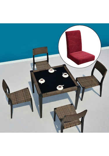 Dolıty Yemek Sandalyesi Kılıfları Şarap-kırmızısı Şarap Kırmızısı