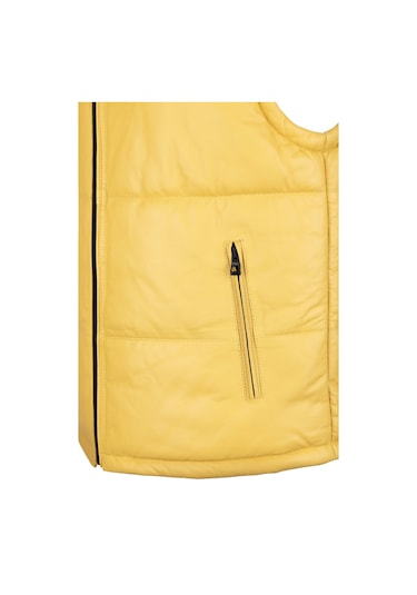 Tamer Tanca Erkek Hakiki Deri Sarı Yelek Deri Mont 993 Ylk 25 Erk Derı Yelek Y24 Sarı