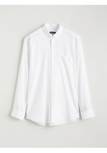Lc Waikiki Beyaz Regular Fit Gabardin Erkek Gömlek