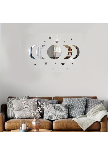 Suofeng 20 Adet Ay-yıldız Desenli Akrilik Duvar Sticker, Ramazan Ve Bayram Dekorasyonu, Partiler İçin Ev Dekoru