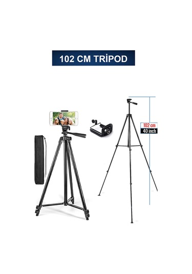 Outdoor Tripod 102 Cm Selfie Tripod Video Fotoğraf Çekim Tripod