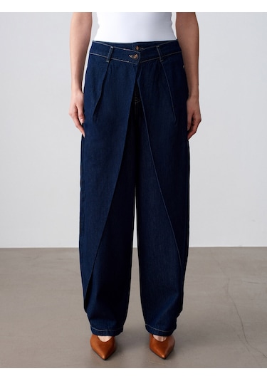 Dilvin 72314 Pamuk Baggy Pantolon-lacivert 34
