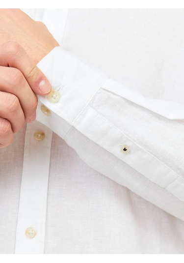Jack & Jones Jjesummer Erkek Keten Gömlek Beyaz 12248384 Beyaz