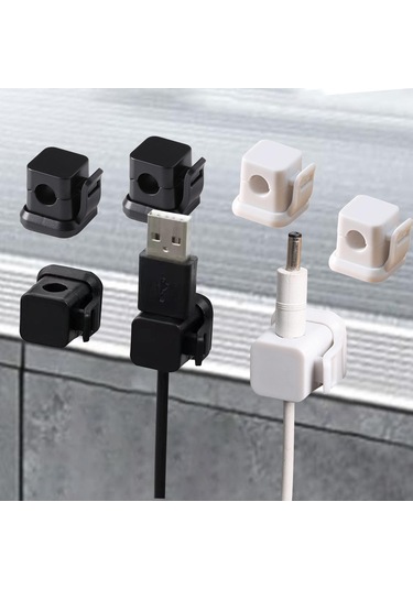 Homyl 6 Adet Manyetik Kablo Klipsi Kordon Organizatör Beyaz