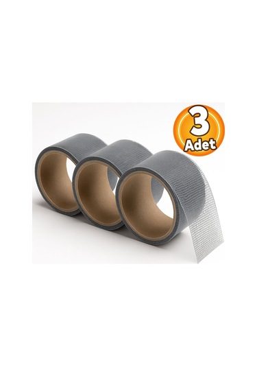 48 Mm X 2 Metre 3 Adet Yapışkanlı Sineklik Tülü Tamir Bandı Yaması Bantı Kopmuş Delik Fiber Tül Ya