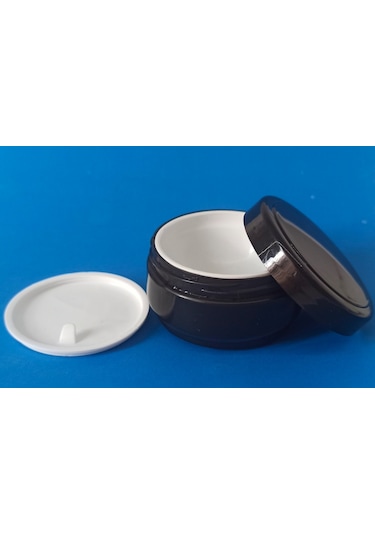 Boş Kozmetik Krem Pomat Kutusu Plastik Krem Kavanozu Plastik Contalı 30 ML Siyah