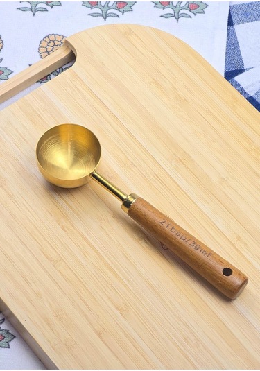 Ahşap Saplı Gold Ölçü Kaşığı - Kahve Ölçüm Kaşığı - 30 Ml