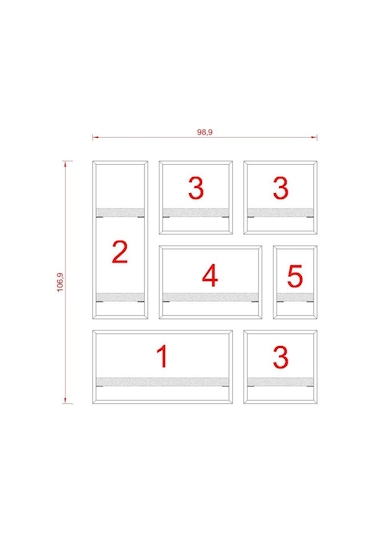 Rafkestir Milano Raf Seti - Model 4 Krem ( Parlak )
