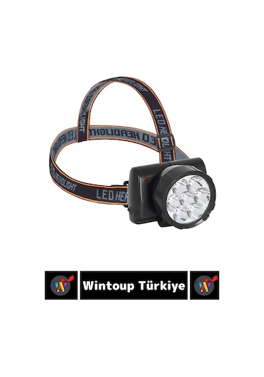 Profesyonel Kamp Avcı Balıkçı Deprem Güçlü Işık 2 Mod Aydınlatma Şarjlı 7 Led'li Kafa Lambası Çok Renkli