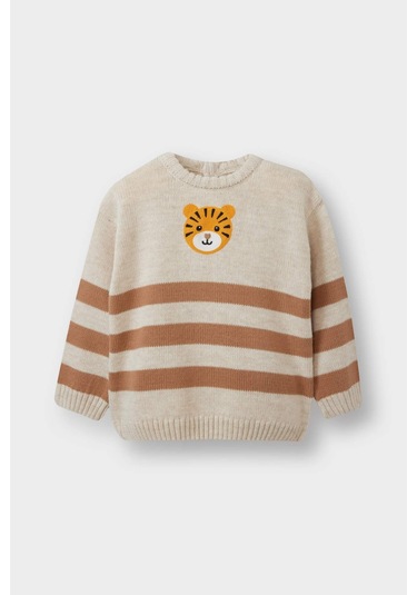 Defacto Erkek Bebek Bisiklet Yaka Kaplan Baskılı Çizgili Kazak F2582a525auer42 Ekru Defacto Erkek Bebek Bisiklet Yaka Kaplan Baskılı Çizgili Kazak F2582a525auer42 Ekru