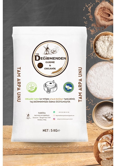 Taş Değirmenden Gurme & Organik Atalık Tam Arpa Unu 5 KG
