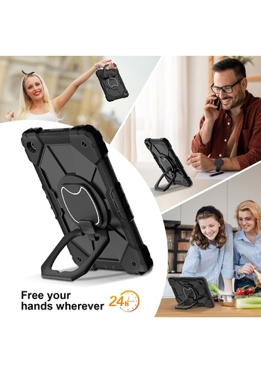 Cbtx Samsung Galaxy Uyumlu Tab A9+ Sağlam Kılıf Kolu Omuz Askılı Kickstand Tablet Kapağı
