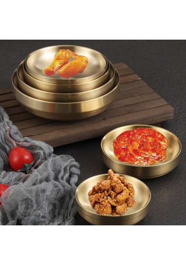 Sones 304 Paslanmaz Çelik Sos Kabı Mutfak Izgara Baharat Kabı Çatal Bıçak Takımı, Model: 13cm Altın