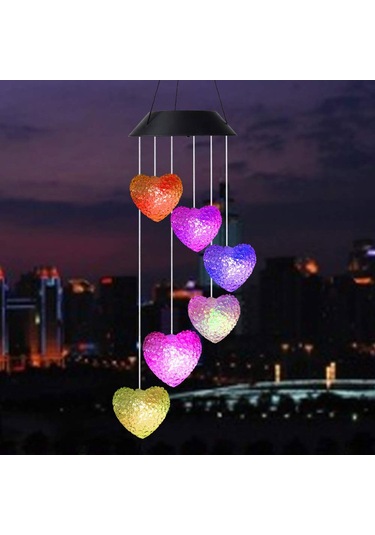 Yifomall Güneş Enerjili Kalp Şekilli Fenerli Zil, Bahçe Çiçek Bahçesi İçin Ip65 Su Geçirmez Renkli Işıklandırma Aygıtı