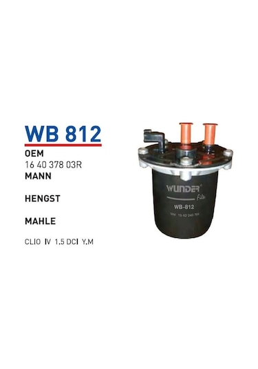 WUNDER WB812 Mazot Filtresi Renault Clio IV 1,5 Dci