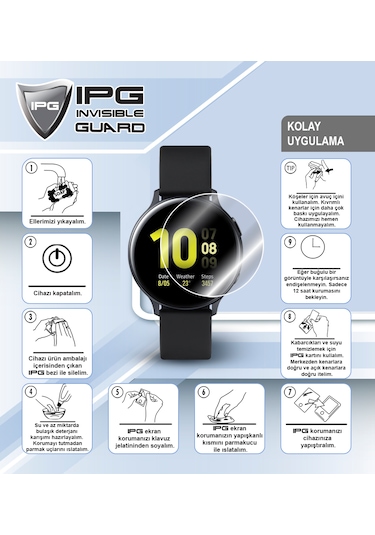 Garmin Instinct 3 Tactical Edition 50mm İle Uyumlu Ipg Hydrogel Ekran Koruyucu 2 Adet