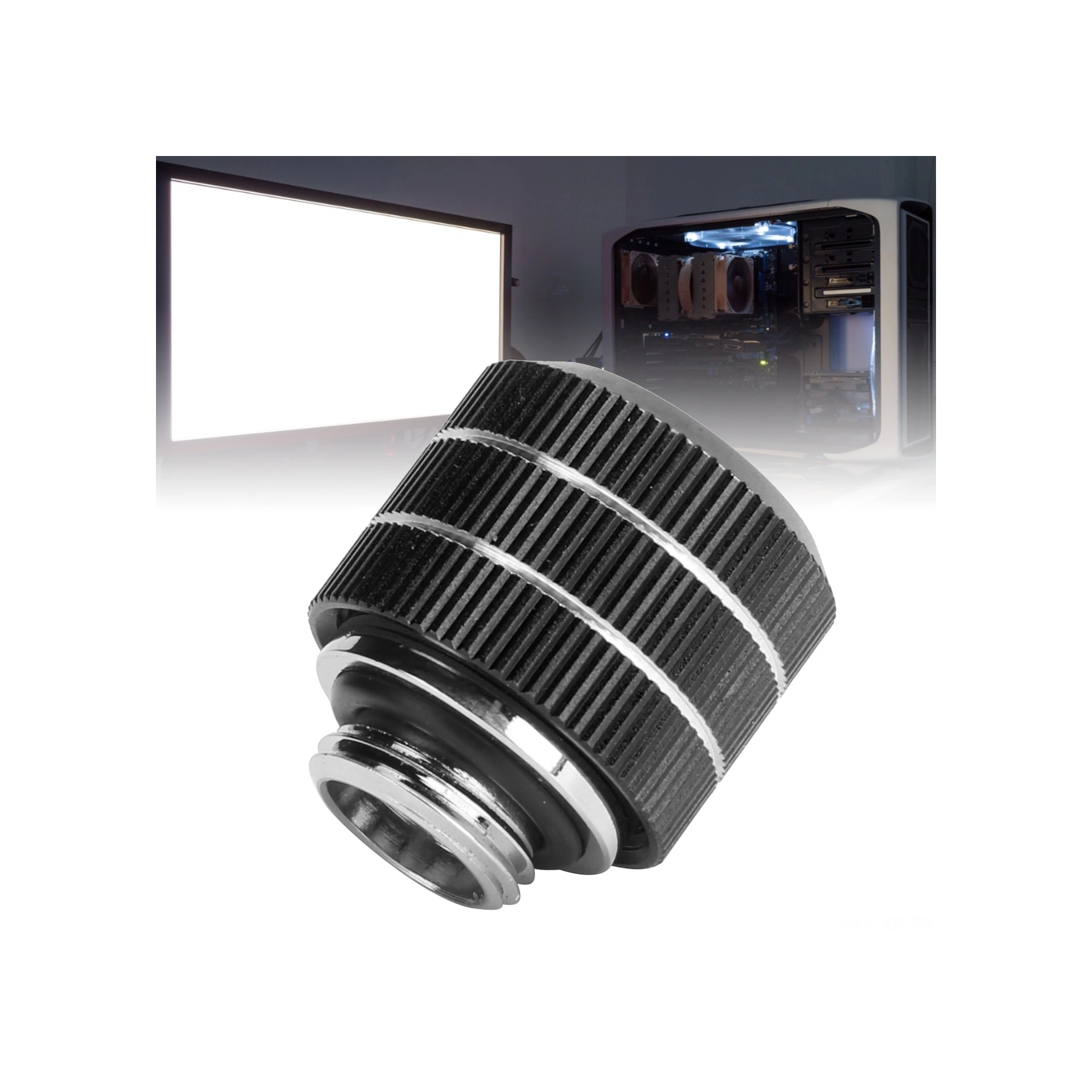 Xiyyadms 12mm Petg/pmma Donanım Su Soğutma Hard Tube Bağlantısı, 20kg Çekme Dayanımı, G1/4 Dişli, Bakır Gövde, Silikon Muffla İle Tamamen Kapalı, Siyah