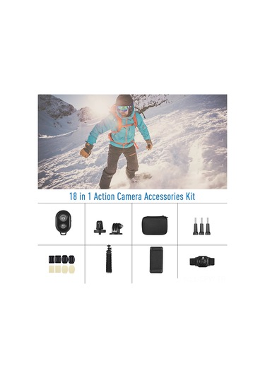 Maiyame 18 Parça Spor Kamera Aksesuar Seti - Gopro Hero6/5, Xiaomi Yi Uyumlu, 360 Dönen Mini Top Kafa, Telefon Klipsi Ve Kumandalı Fotoğraf Çekimi