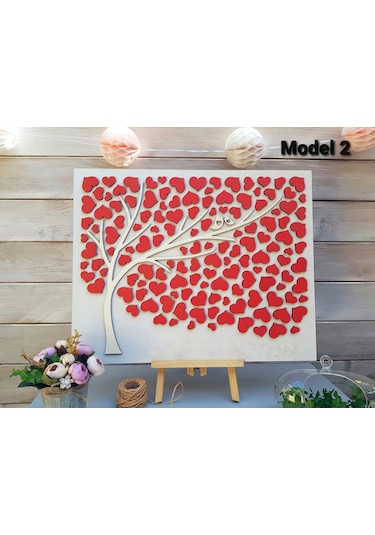 Hdrlazerdizayn Ahşap 3 Boyutlu Ağaç Model Anı Defteri Pano