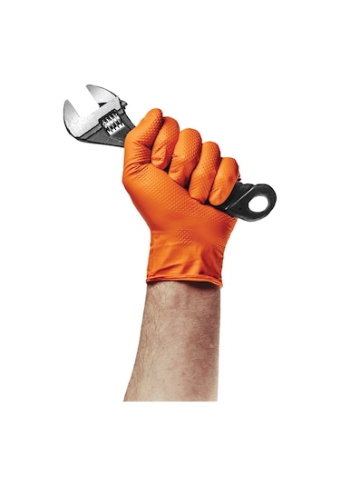 Dolphin Powergrip Ekstra Kalın Turuncu Nitril Eldiven 50 Adet/kutu