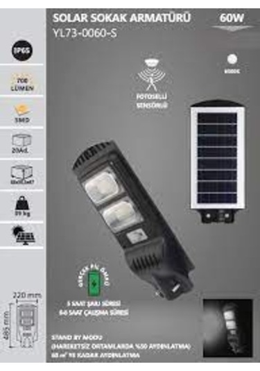 Trendooze Watt Solar Sokak Noas Armatürü 60 Eg