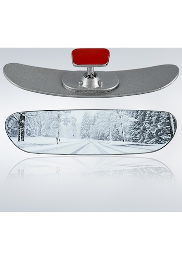 Ova-4 Yapıştırmalı Universal Iç Dikiz Aynası 20X5 Cm Gri