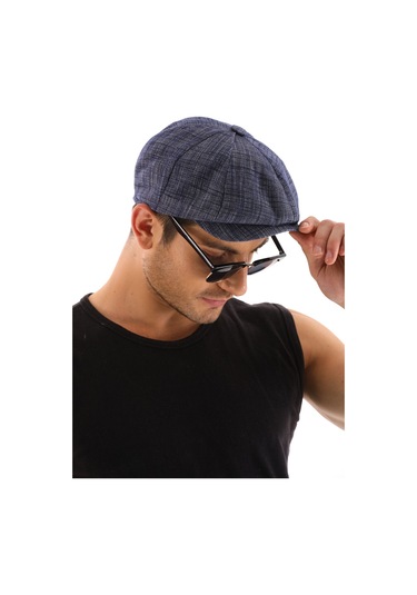 Yazlık Kasket Lacivert Çizgili Lacivert