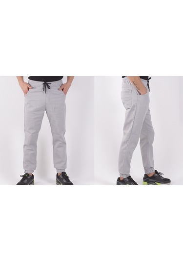 Black Steel Bel Ve Paça Lastikli Pantolon-1000