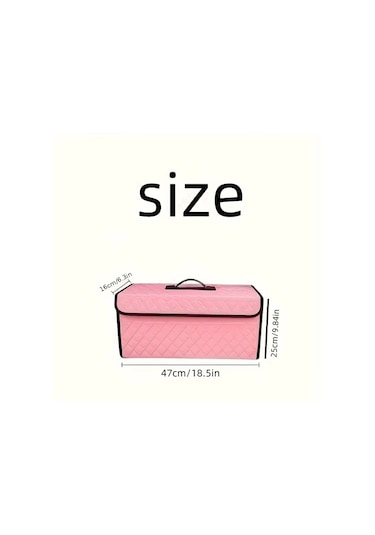 Gateesat Kapaklı Pembe Evrensel Katlanır Araç Bagaj Depolama Organizatör Kutusu