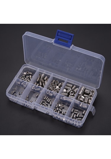 Nayomiglow 200 Adet 304 Paslanmaz Çelik Vida Altıgen Soket Vida Çeşitleri Seti M3/m4/m5/m6/m8 13x7x3cm