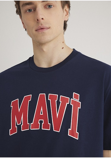 Mavi Mavi Logo Baskılı Koyu Lacivert Erkek T-shirt M0611711-84371 Koyu Lacivert