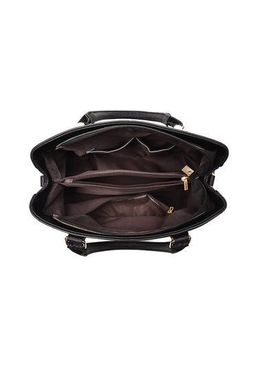 Dancemonkey Nakışlı Kadın Omuz Çantası - Siyah, Çapraz Taşıma İçin Uygun Siyah