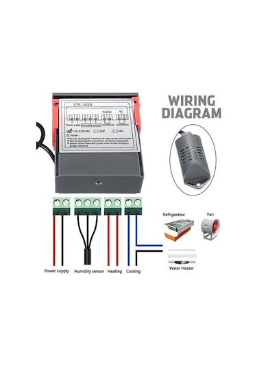Supermarket1 Dijital Nem Ve Sıcaklık Kontrol - Otomatik -20 C/+80 C - Geniş Güç Aralığı