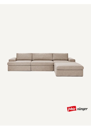 Mode Siesta Pro Kuş Tüyü Köşe Koltuk 4 Modül 11 Kahverengi Keten